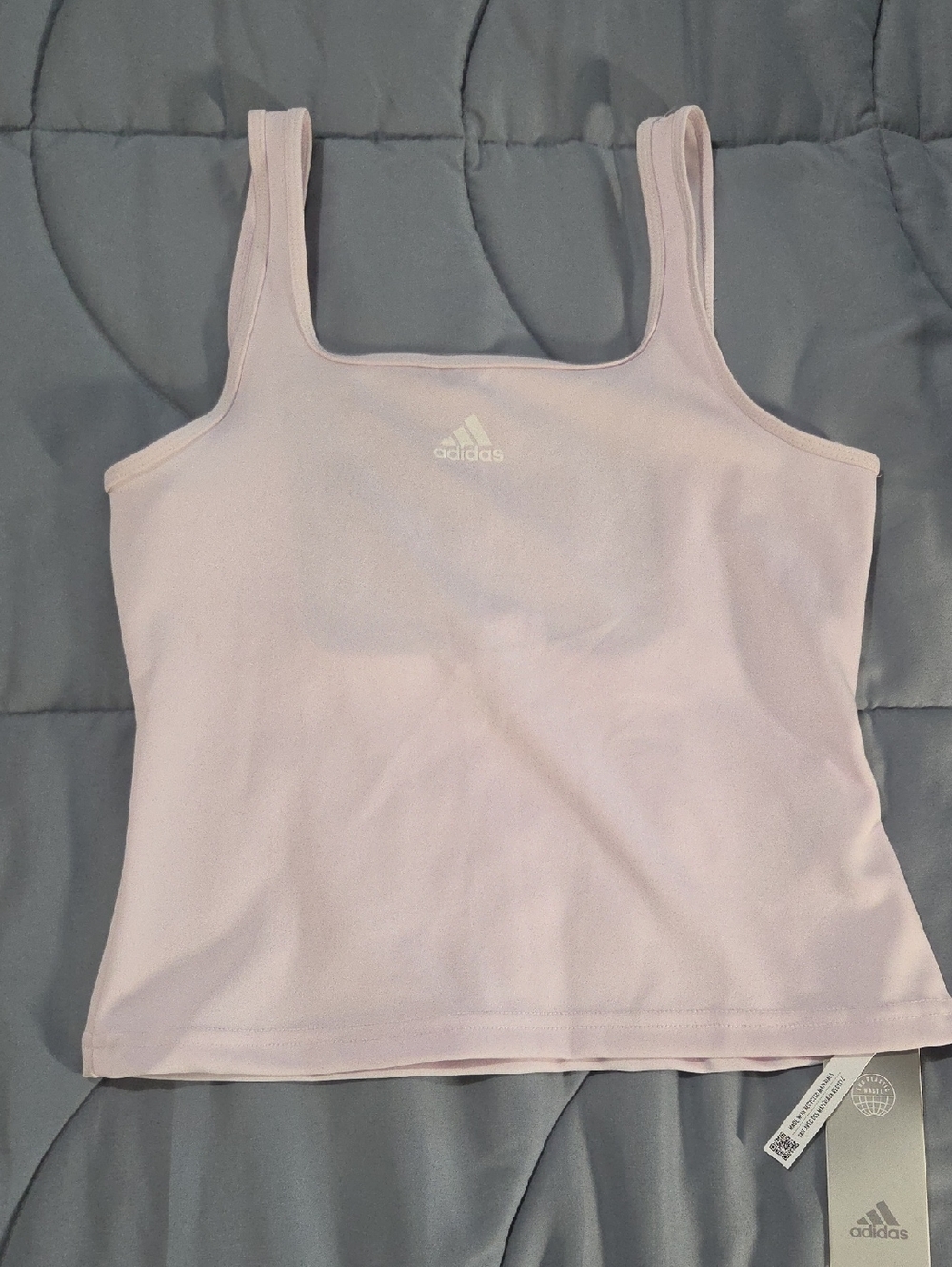 0Addidas Pale Pink Performance Tank Top Tight Fit Medium